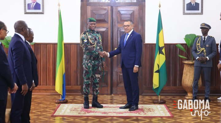 Brice Clotaire Oligui Nguema en visite de travail à Sao-Tomé et Principe