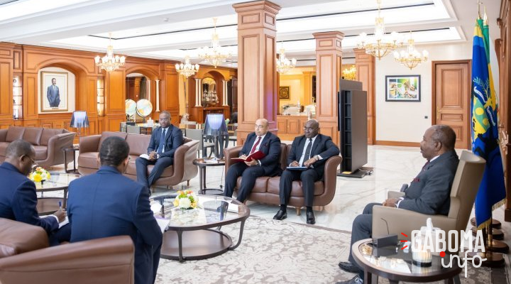 Le directeur général de Colas et le ministre de l’Habitat reçus en audience par Ali Bongo